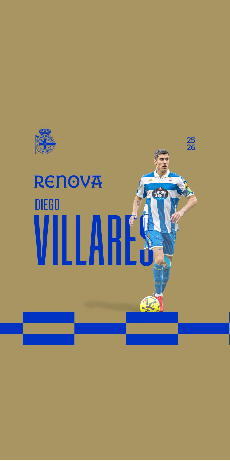 Diego Villares renueva por el Dépor hasta 2028