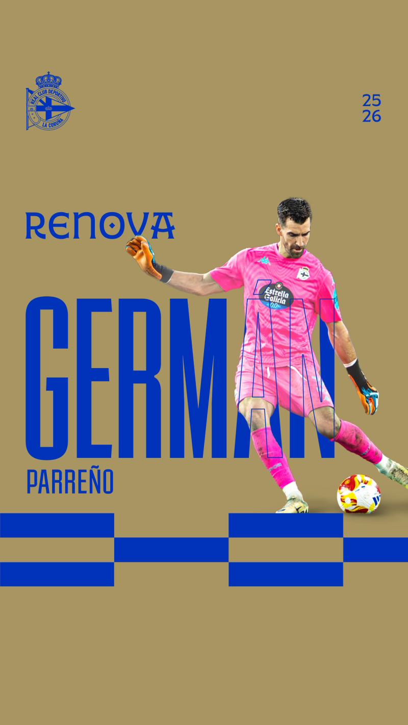 Germán Parreño amplía su vínculo con el Dépor hasta 2028