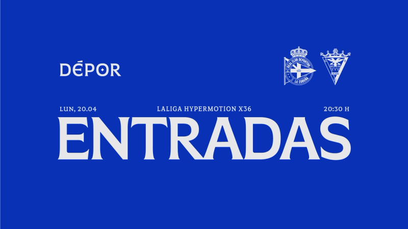 A la venta las entradas para el Dépor - CD Mirandés del lunes 20 de abril a las 20:30 en ABANCA-RIAZOR