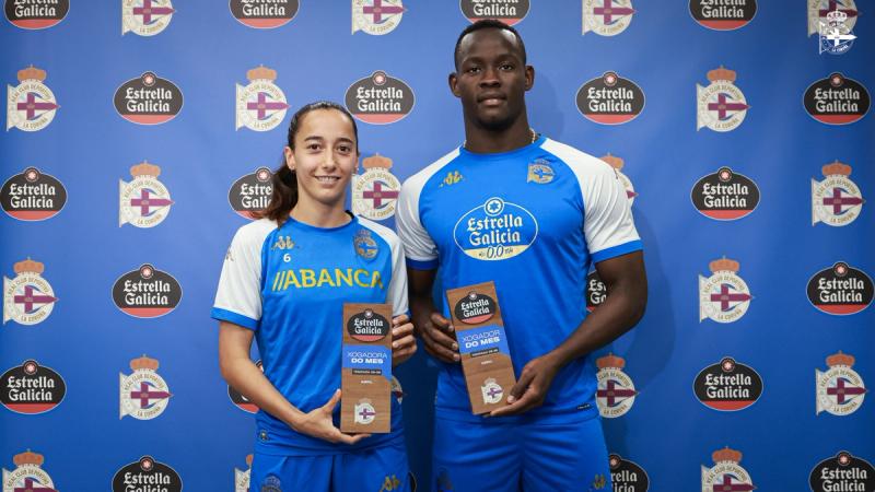 Nsongo Bil e Paula Gutiérrez recibiron o Premio Estrella Galicia ao mellor xogador do mes de abril