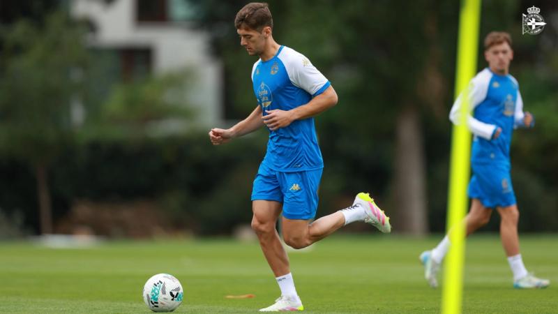 Primer entrenamiento de Gragera con el Deportivo