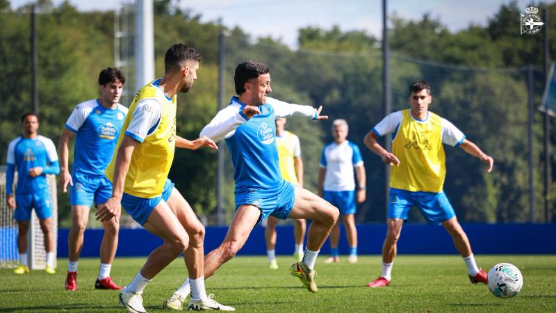 O Dépor acelera a preparación do partido ante o FC Andorra apoiado na profundidade de cadro